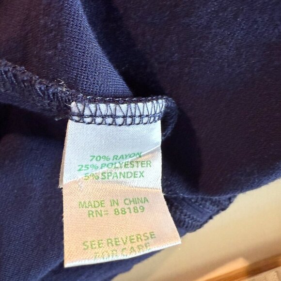 Lilly Pulitzer Navy & Green Belted Long-Sleeve Dress XL EUC - Picture 6 of 10